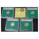 5 SILVER DIMES 5 SILVER DIMES