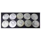 10 40% SILVER HALF DOLLARS