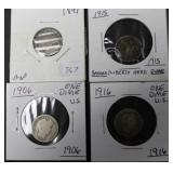 4 SILVER DIMES 4 SILVER DIMES