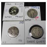 4 SILVER QUARTERS