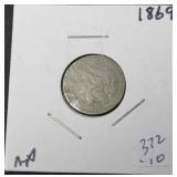 1869 3 CENT PIECE 1869 3 CENT PIECE