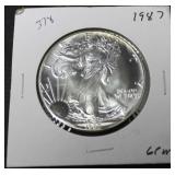 1987 SILVER EAGLE GEM 1987 SILVER EAGLE GEM