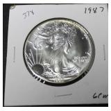 1987 SILVER EAGLE  GEM