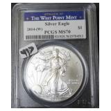 2014-W SILVER EAGLE - PCGS GRADED MS70 2014-W SILVER EAGLE - PCGS GRADED MS70