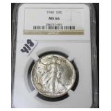 1940 WALKING LIBERTY HALF DOLLAR - NGC GRADED