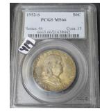 1952-S FRANKLIN HALF DOLLAR - PCGS GRADED MS66