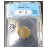 1914-D LINCOLN CENT - ANACS GRADED F12 1914-D LINCOLN CENT - ANACS GRADED F12