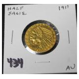1911 HALF EAGLE - AU 1911 HALF EAGLE - AU