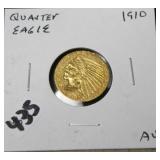 1910 QUARTER EAGLE - AU