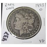 1893-O MORGAN SILVER DOLLAR - RARE DATE - VG 1893-O MORGAN SILVER DOLLAR - RARE DATE - VG
