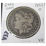 1893-O MORGAN SILVER DOLLAR - RARE DATE - VG