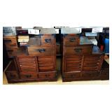 Pair of Mirror Image Mid-Century Cabinets Pair of Mirror Image Mid-Century Cabinets