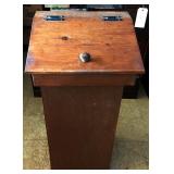 Lidded Wood Trash Bin Lidded Wood Trash Bin