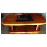 Oak Glass Insert Coffee Table