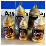 Vintage German or Japanese Lidded Steins Vintage German or Japanese Lidded Steins