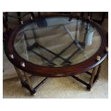 Mid-Century Glass Top Coffee Table