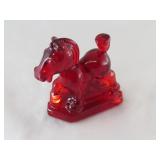 Heisey HCA 84 Red Art Glass Horse, Imperial