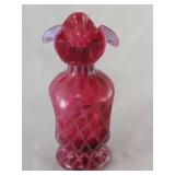 Vintage Fenton Cranberry Opalescent Vase #3152