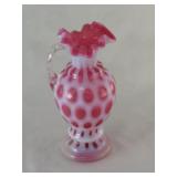 Cranberry Coin Dot Jug Vase