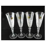 Crystal Champagne Stem Glasses (4)
