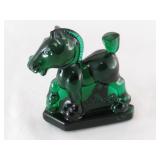 Heisey HCA 82 Dark Green Art Glass Horse, Imperial