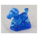 Heisey HCA 82 Blue Art Glass Horse, Fenton