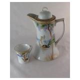 Vintage Nippon Chocolate Pot and one cup