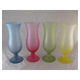Assorted Satin Glass Vaes (4)