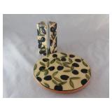 Hand Painted Trivet, Salt & Pepper Shakers