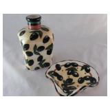 Olive Decorated Jug and Bowl