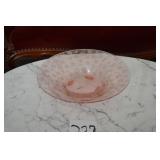 LOTCS 237 4 FOOTED  PINK DEPRESSION GLASS BOWL