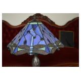 LOTCS 232 TIFFANY STYLE GLASS SHADE DRAGON FLY LAP