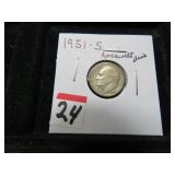 LOT FT 24 1951 S ROOSEVELT DIME