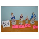 LOT CS 83 BONE CHINA MAN & LADY IN BLUE  FIGURINES