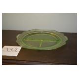 LOT 332 DIVIDED GREEN DEPRESSION  DISH