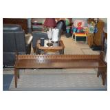 LOT CS 2 VERY FANCY BENCH  ART DECO  OAK