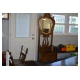 LOT CS  1 OAK ART DECO HALL TREE