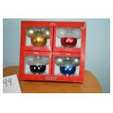 LOT CS 199 DISNEY HOLIDAY ORNAMENTS  BOX OF 4