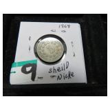 LOT FT 9 1868 SHEILD NICKEL