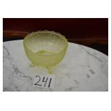 LOT 241 FOUR FOOTED BOWLVASELINE URAINUM BOWL