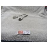 LOT KE2 # 15  TWO SPOONS MARKED SILVER