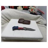 LOT FF 30 FOLDING POCKET KNIFE RED WHITE BLUE SIDE