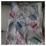 LOT K 5 BUTTERFLY QUILT 83 X 72