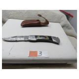 LOT FF 3 DAMASCUS FOLDING POCKET KNIFE  2 1/2 BLAE