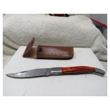 LOT FF 7 DAMACUS FOLDING POKET KNIFE ORANGE HANDLE