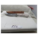 LOT FF 6  FIXED 4 IN BLADE  PEARL WHITE HANDLE