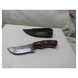 LOT FF18  3IN  FIXED BLADE BROWN HANDLE KNIFE