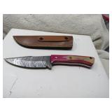 LOT FF 16 FIXED BLADE 4  RED WHITE HANDLE