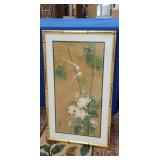 FRAMED ORIENTAL PHEASANT PRINT - 28" X 16"