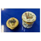 (2) ENAMELED TRINKET BOXES